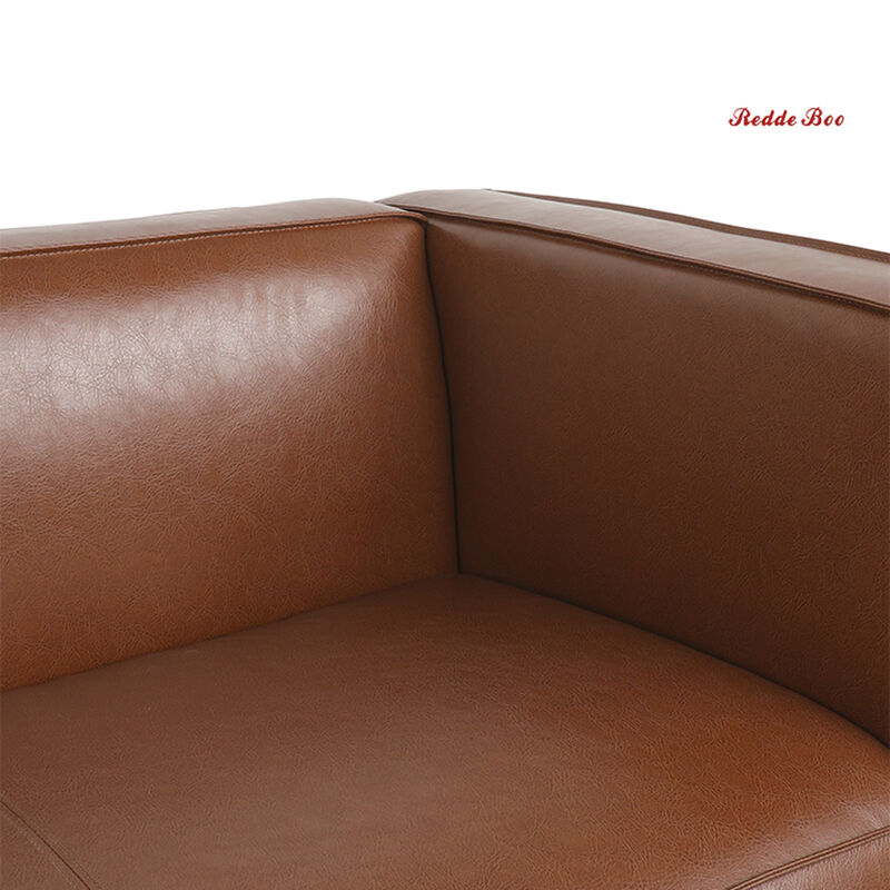 Modern 3-Seat Sofa Large Couch for Living Room, Leather Sofa with Deep Cushions