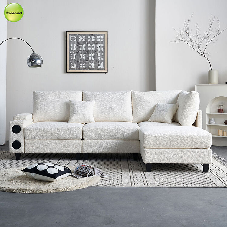 Modern L - Shaped Sofa with USB Ports:  Spacious, Perfect for Charging & Elevating Home Decor