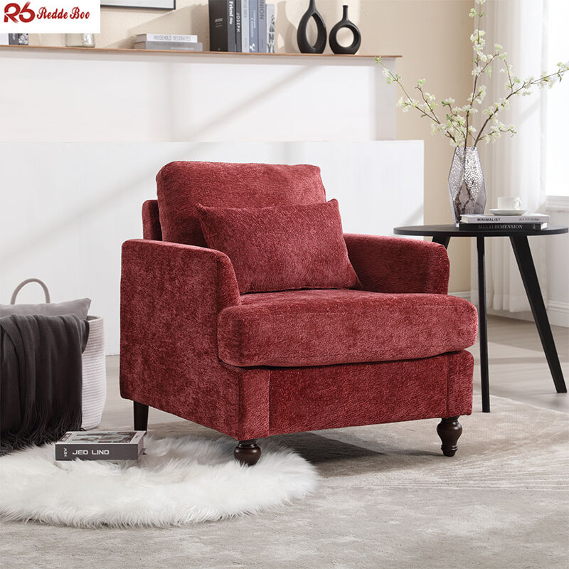 Single Seat Tufted Linen Couch Tufted Upholstered Sofa Small Space Furniture