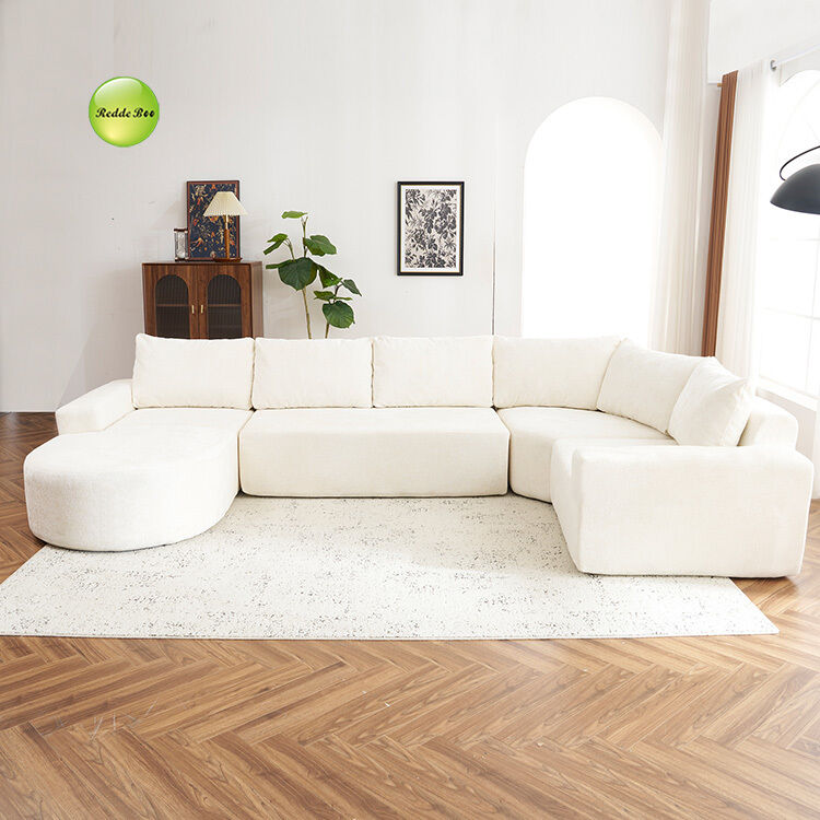 High Resilience Corner Compressed Sofa Fabric L Shaped Couch For Living Room Furniture