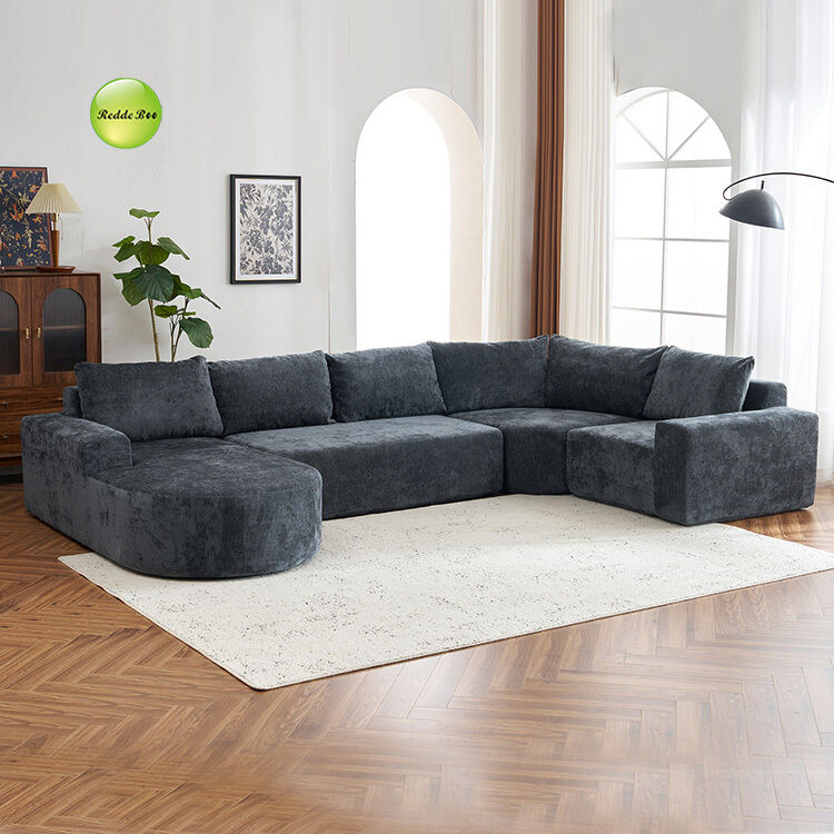 High Resilience Corner Compressed Sofa Fabric L Shaped Couch For Living Room Furniture