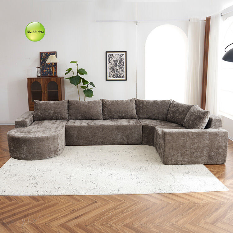 High Resilience Corner Compressed Sofa Fabric L Shaped Couch For Living Room Furniture