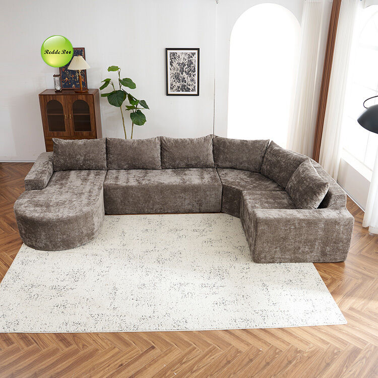 High Resilience Corner Compressed Sofa Fabric L Shaped Couch For Living Room Furniture