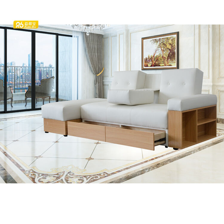 Modern Design Fabric 3 Seater Sofa Storage Space for Living Room