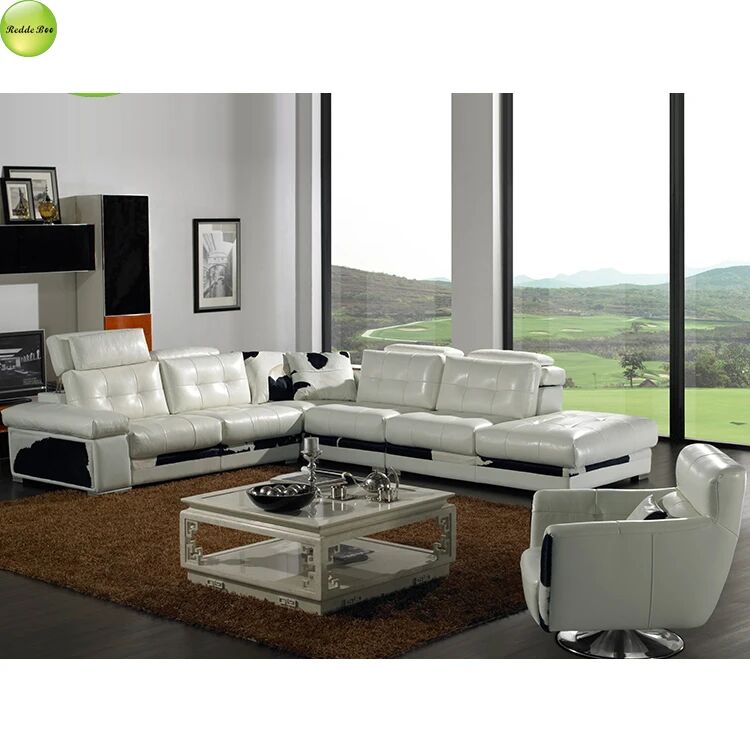 Redde Bee Luxury Leather Corner Sofa: Modern Design, Elevates Living Room Elegance