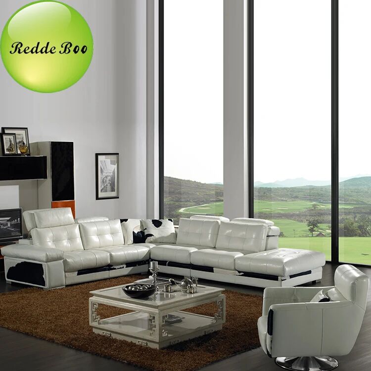 Redde Bee Luxury Leather Corner Sofa: Modern Design, Elevates Living Room Elegance