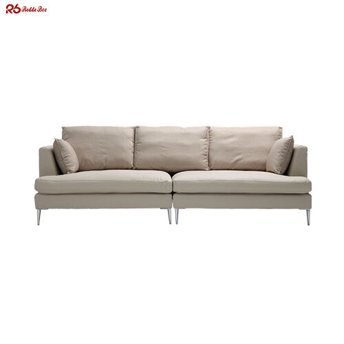Waterproof Large Upholstered Linen Fabric Sofa 4 Seater For Hotel Lobby