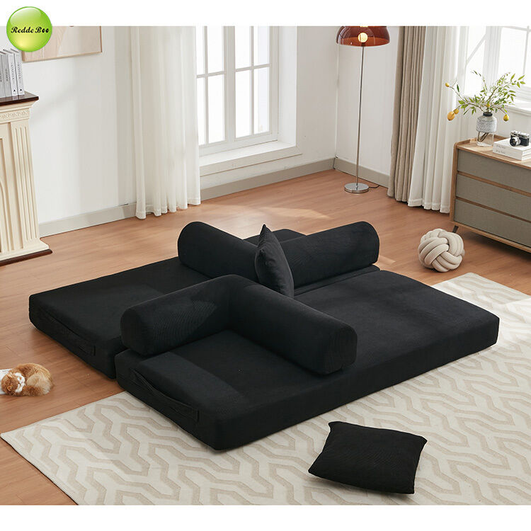 Multiple Combinations Striped Fabric Sofa Bed For Living Room Furniture Vacuum Packed Floor Compression Sofa Bed Couch