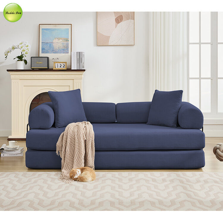 Multiple Combinations Striped Fabric Sofa Bed For Living Room Furniture Vacuum Packed Floor Compression Sofa Bed Couch