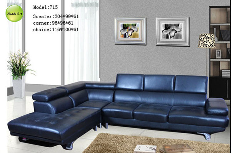 Elegant Model 715 Blue Sectional: Premium, Functional – Redefine Living Room Luxury