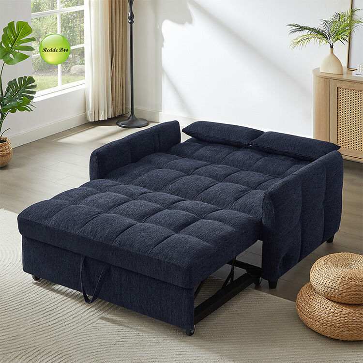 Modern Chenille Fabric Pull out Sofa Bed With USB Charge Saving-Sapce 2 Seater Sofa For Living Room Furniture