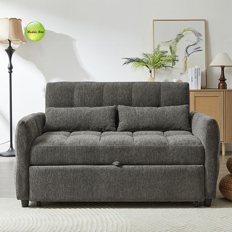 Modern Chenille Fabric Pull out Sofa Bed With USB Charge Saving-Sapce 2 Seater Sofa For Living Room Furniture