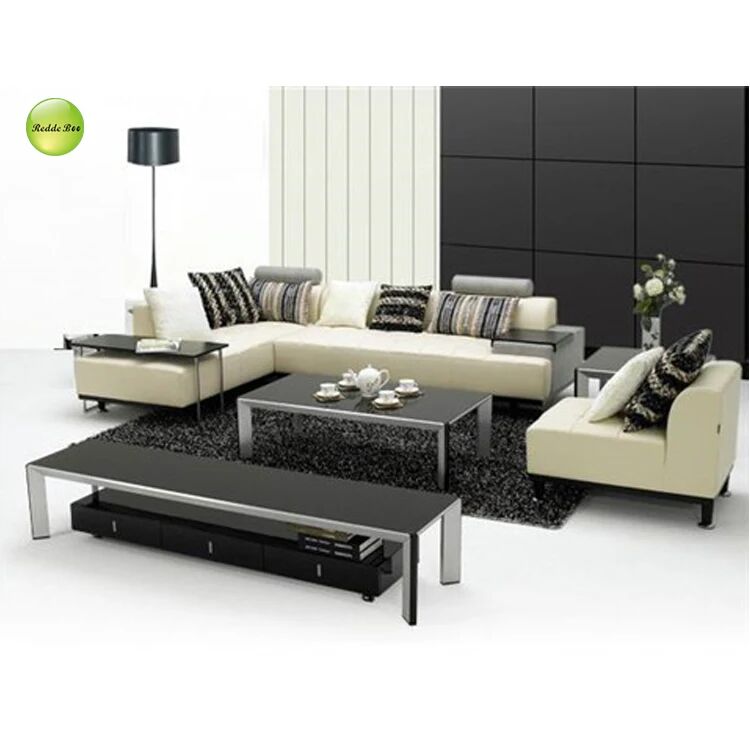 Minimalist Living Spaces Sectional Couch Ivory White Leather 72 Inch