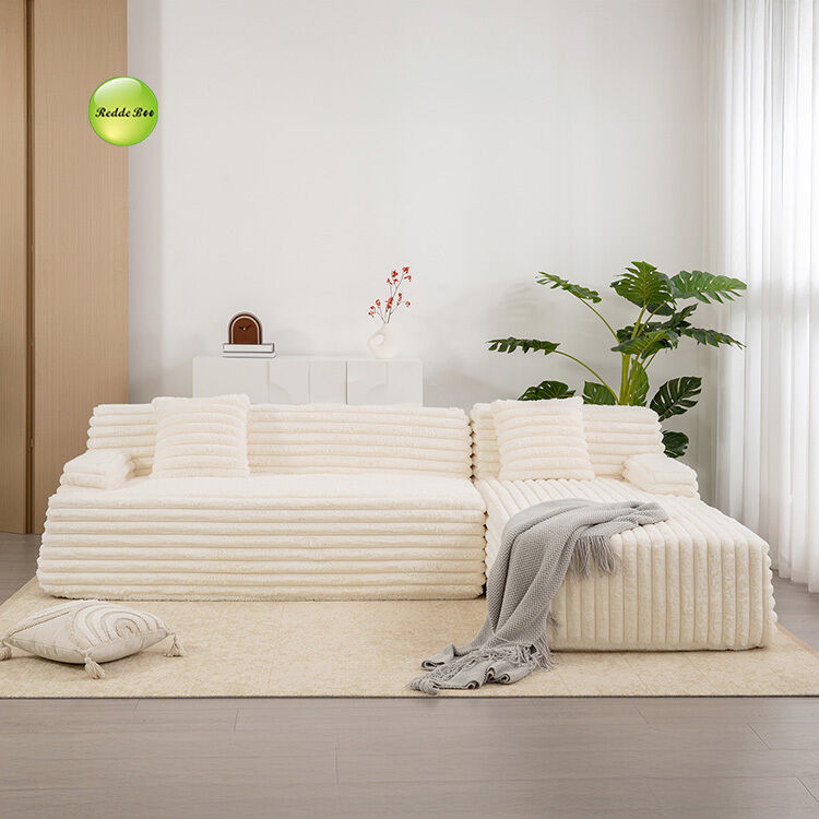 Modern Velvet Compressed Sofa Couch L Shape Gray Upholstered OEM