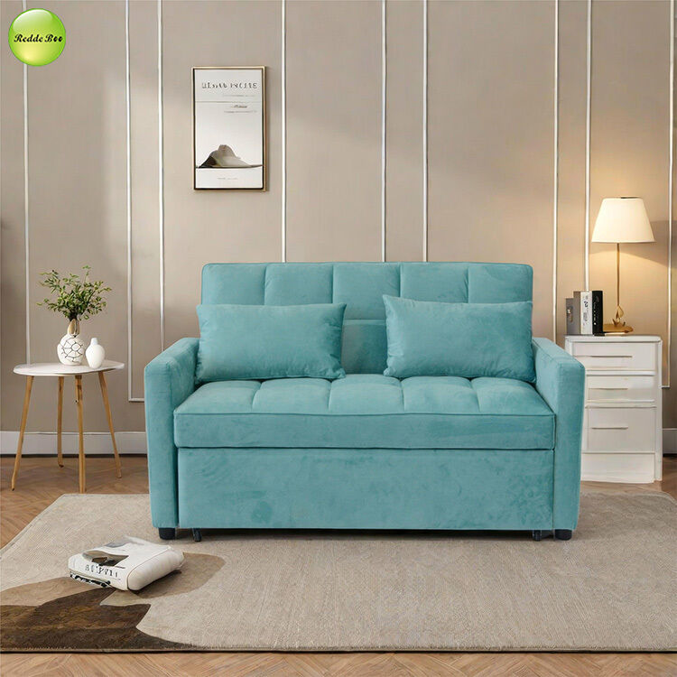 Modern Velvet Pull Out Sofa Bed Saving-Space Convertible Sleeping Sofa Bed For Living Room Bedroom Furniture