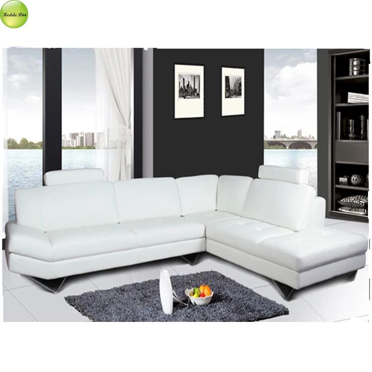 Allandale Modular L Shaped Sectional Sofa White Faux Leather Modular Lounge
