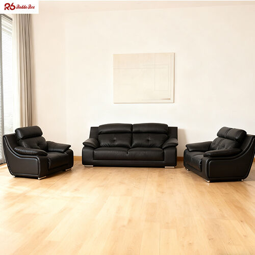 1.5mm Full Grain Leather Sofa Furniture Memory Foam Couch For Living Room