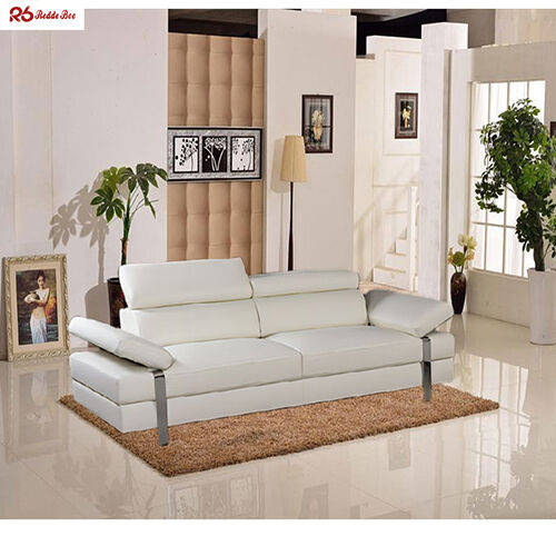 Adjustable 80 Inch Leather Sofa Love Seat High Resilience Sponge Breathable