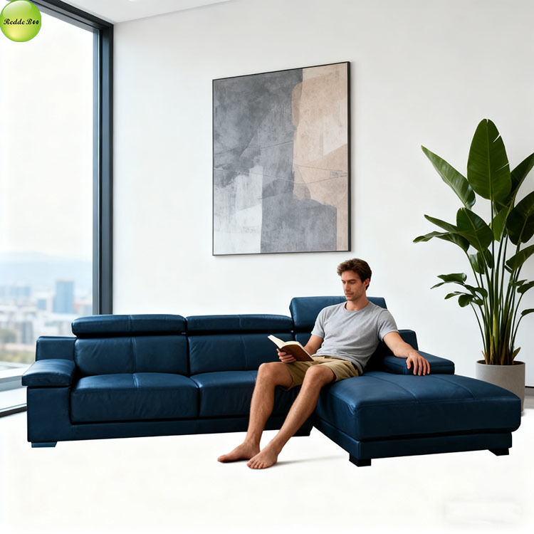 Trendy Leather Sofa: Premium, Cozy – Redefine Living Space Comfort
