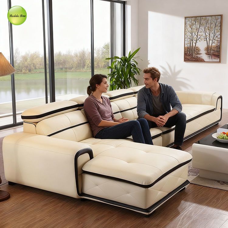 Vintage Leather Sofa: Retro Stitching, Timeless Appeal – Ideal for Classic Interiors