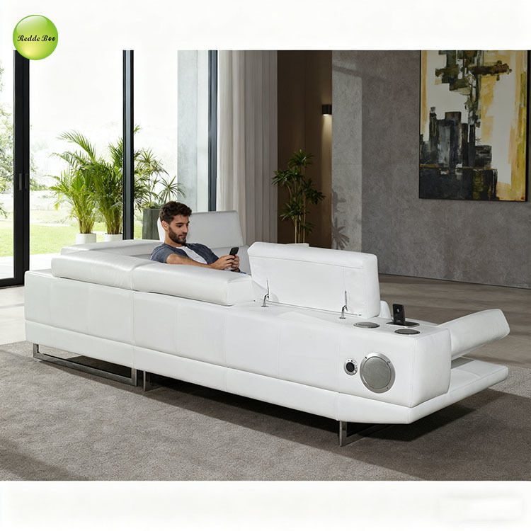 Minimalist White Leather L - Sofa: Clean Lines, Effortless Elegance – For Minimalist Spaces