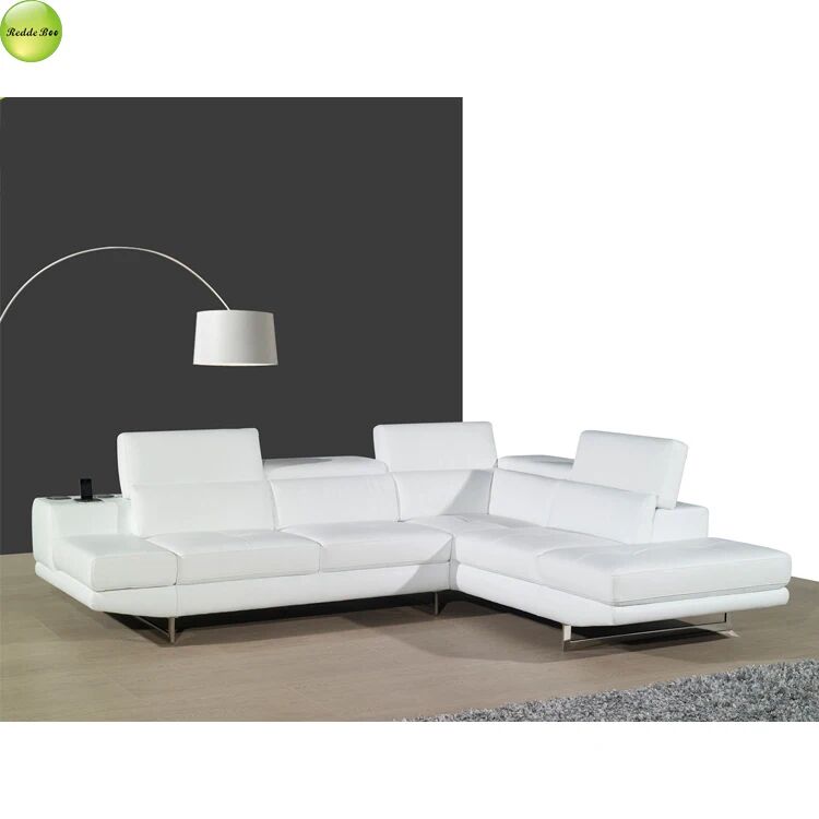 Minimalist White Leather L - Sofa: Clean Lines, Effortless Elegance – For Minimalist Spaces
