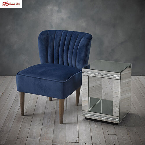 25cm High Leg Tufted Channel Back Dining Chair Wing Back Blue Pink Gray OEM