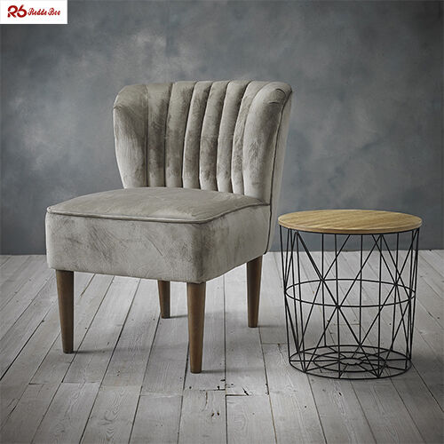 25cm High Leg Tufted Channel Back Dining Chair Wing Back Blue Pink Gray OEM