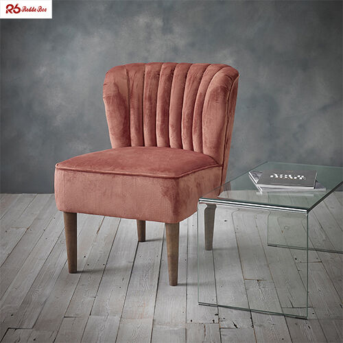 25cm High Leg Tufted Channel Back Dining Chair Wing Back Blue Pink Gray OEM