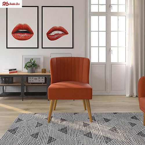 25cm High Leg Tufted Channel Back Dining Chair Wing Back Blue Pink Gray OEM