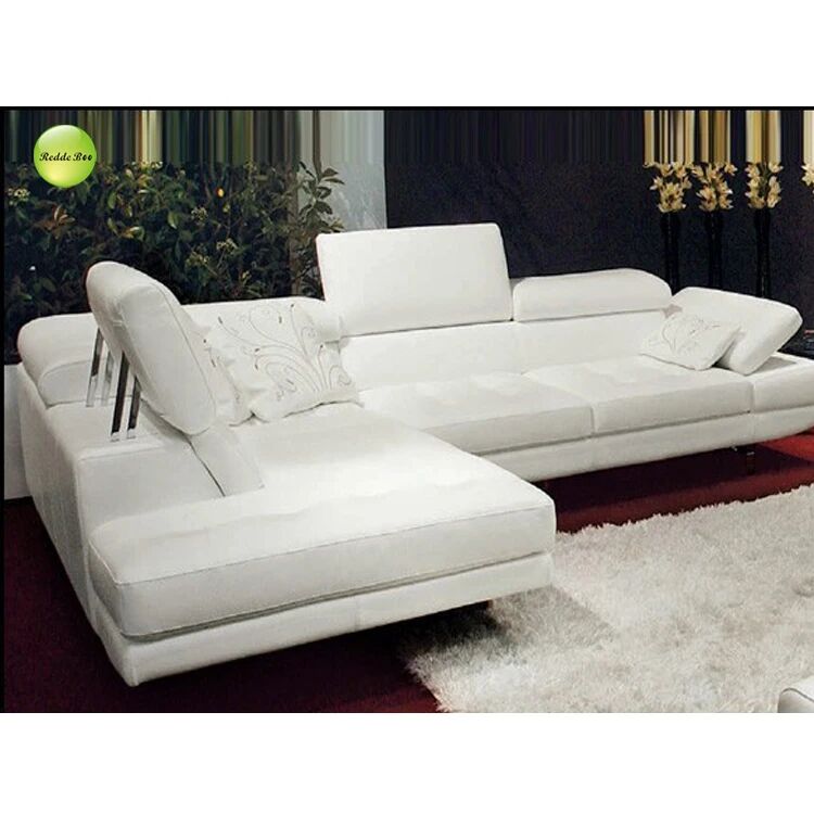 Modern Gray Leather L - shaped Sofa: Smooth Upholstery, Mobility - friendly Wheels – Redefine Living Room Comfort