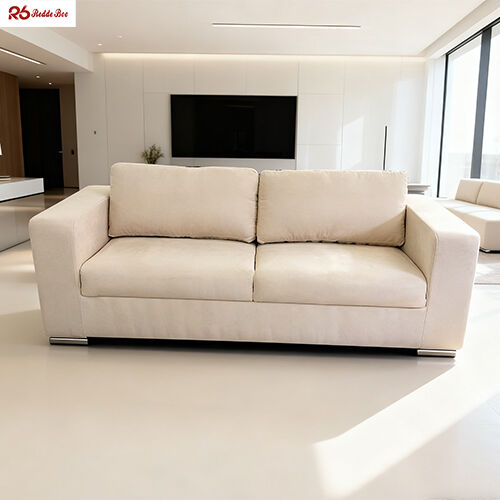 CE Certificated Oatmeal Beige Linen Sectional Sofa Couch Anti Rust