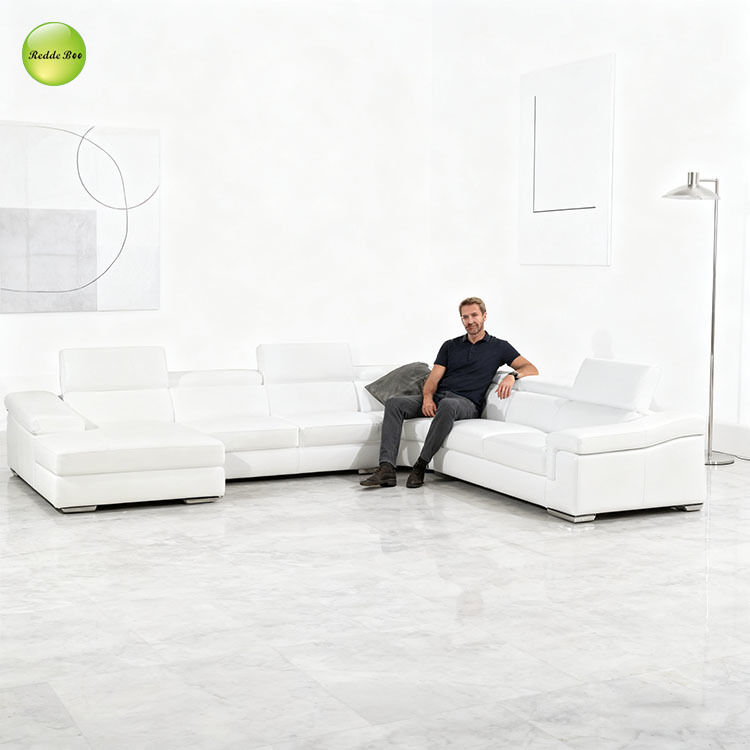 Wabi - Sabi White Leather Modular Sofa: Minimalist Charm, Natural Texture – Serene Contemporary Spaces Elevate