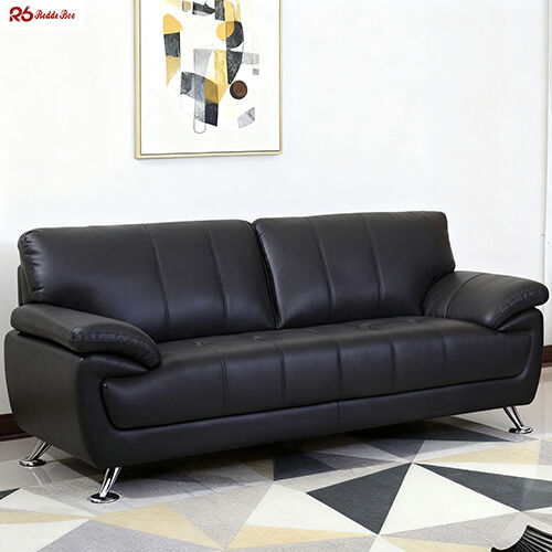 Detachable Buckley Semi Aniline Leather Sofa Loveseat Rust Resistance Customized