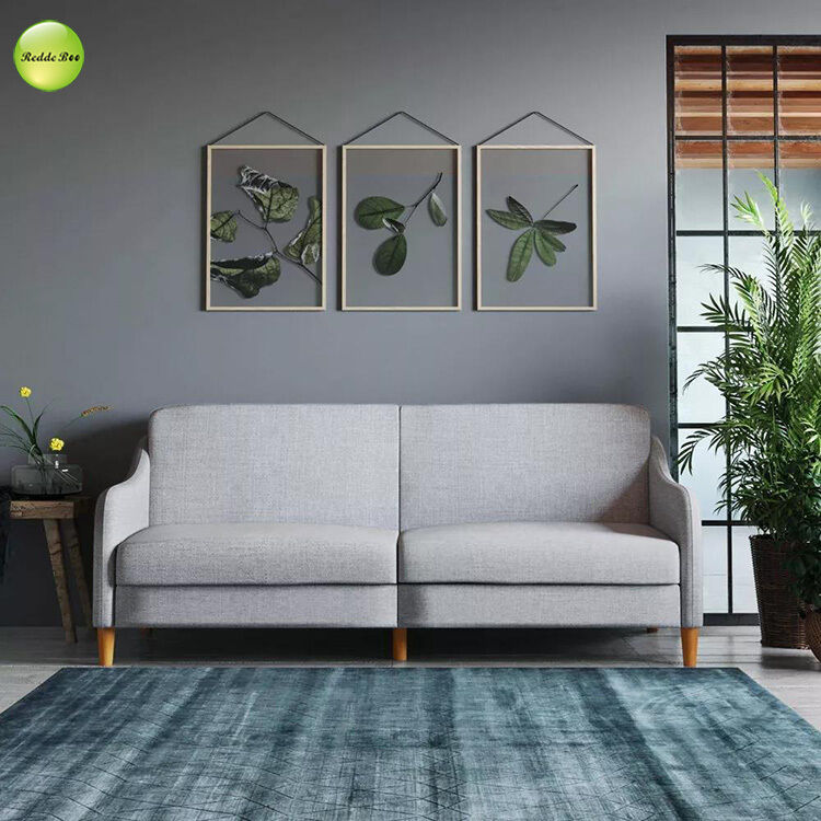 Minimalist Linen Fabric Three-Seater Living Room Sofa Convertible Sleeping Bed Saving-Space Foldable Sofa Bed For Small Apartment