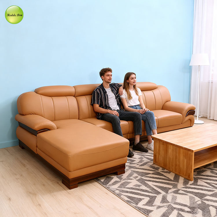 Classic Brown Leather Sectional: Premium Craft, Elegant Vibe – A Smart Choice for Luxe Modern Living Rooms