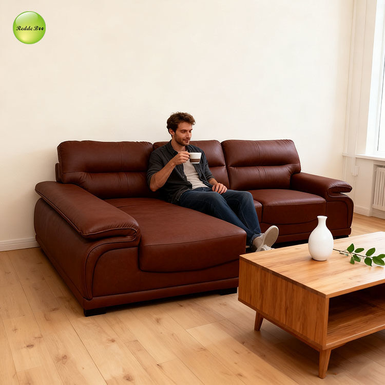 Luxury Burgundy Leather Set: Deep Hue, Premium Craft – Top Pick for Refined Family Lounges