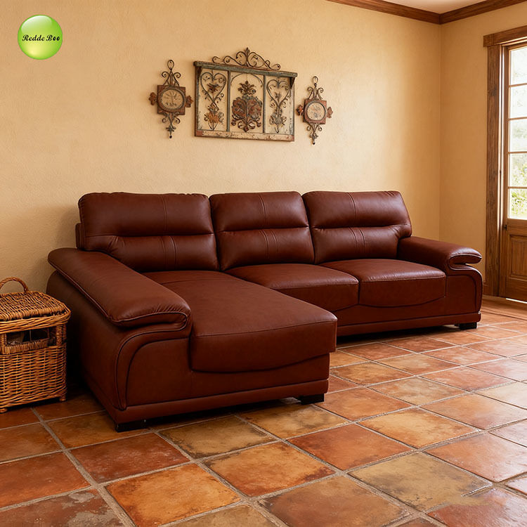 Luxury Burgundy Leather Set: Deep Hue, Premium Craft – Top Pick for Refined Family Lounges
