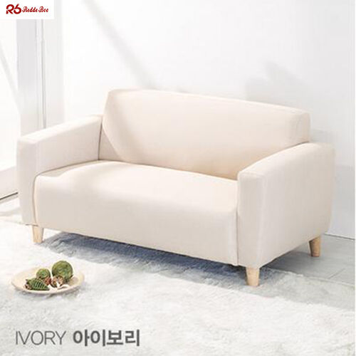 Breathable Low Profile White Linen Fabric Sofa Couch 3 Seater BIFMA Certificated