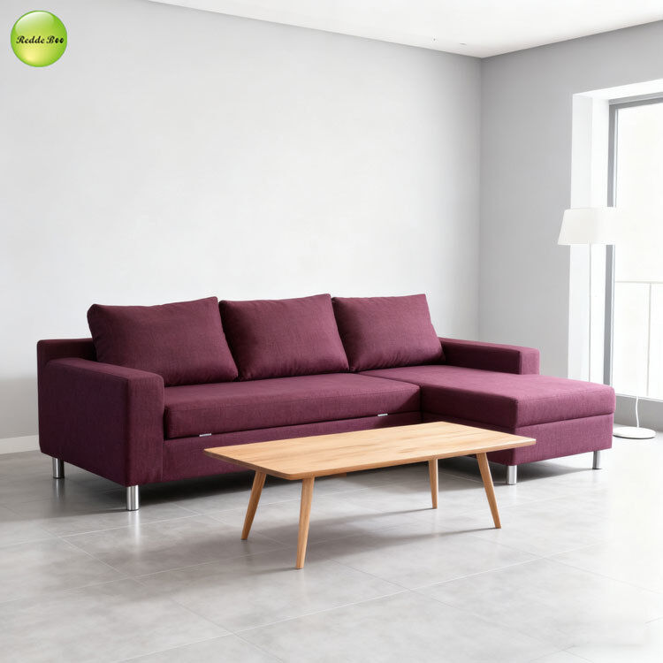 Modern L-Shaped Linen Fabric Corner Sofa For Living Room Saving-Space Convertible Sleeping Foldable Sofa Bed
