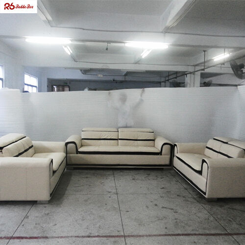 Custom Distressed Leather Sofa Furniture Cream Colored REACH Certificated