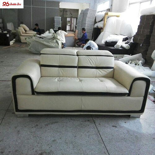 Custom Distressed Leather Sofa Furniture Cream Colored REACH Certificated