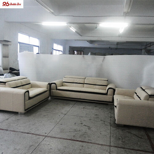 Custom Distressed Leather Sofa Furniture Cream Colored REACH Certificated
