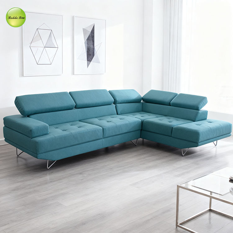 Leather Corner Sofa: Bold Hue, Minimalist Chic – Perfect for Meditation - Focused, Nature - Accent Interiors
