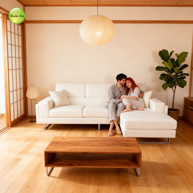 Leather Corner Sofa: Timeless Style, Easy - Clean Fabric – Perfect for Playful, Colorful Interiors