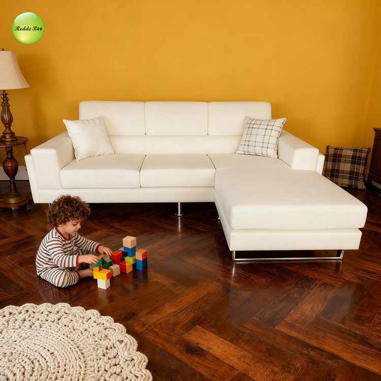 Leather Corner Sofa: Timeless Style, Easy - Clean Fabric – Perfect for Playful, Colorful Interiors