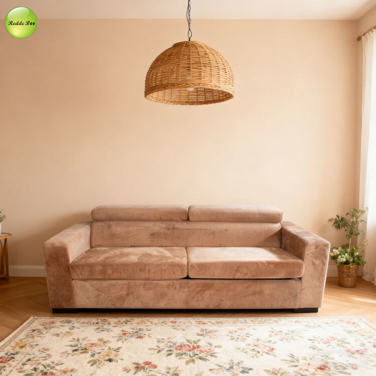 Queen Size Velvet Daybed Sofa Couch Sleeper 3 Seater Adjustable Headrest