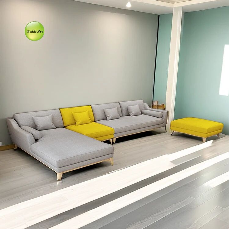 Two - Tone Fabric Corner Sofa: Playful Design, Plush Comfort – Perfect for Art - Driven, Color - Accent Living Spaces