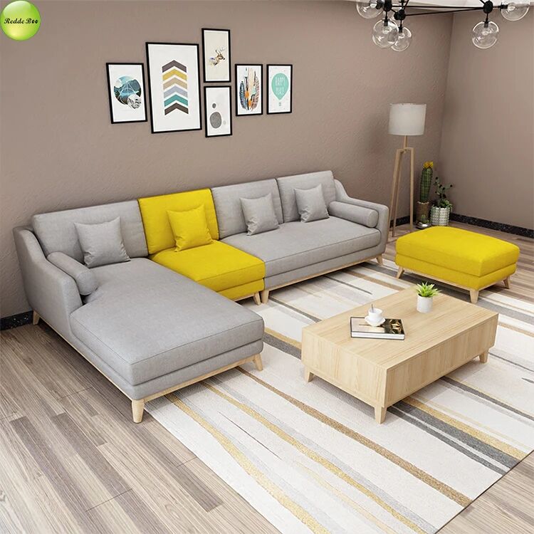 Two - Tone Fabric Corner Sofa: Playful Design, Plush Comfort – Perfect for Art - Driven, Color - Accent Living Spaces