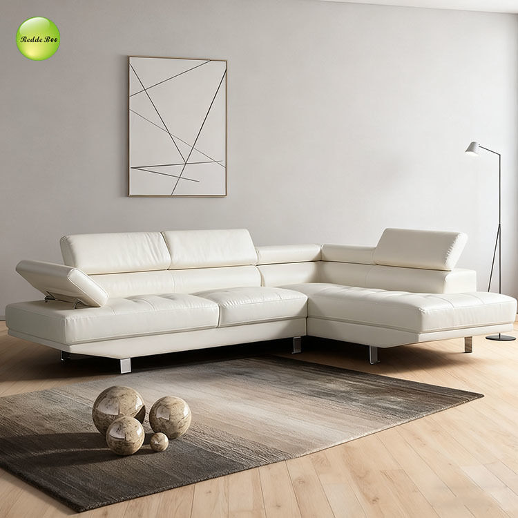 Leather Corner Sofa: Luxe Recliner, Plush Comfort – Minimalist Statement Spaces Perfect